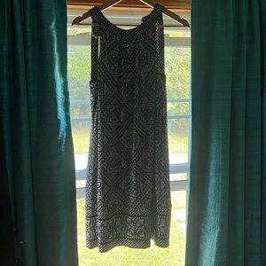 White House Black Market black and white patterned dress